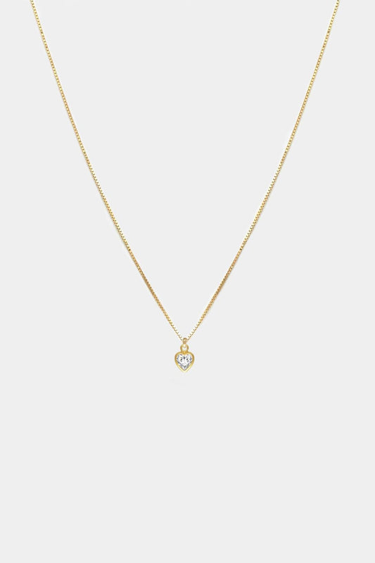 Sehr feine Halskette Gold mit winzigem Herz Zirkonia Anhänger