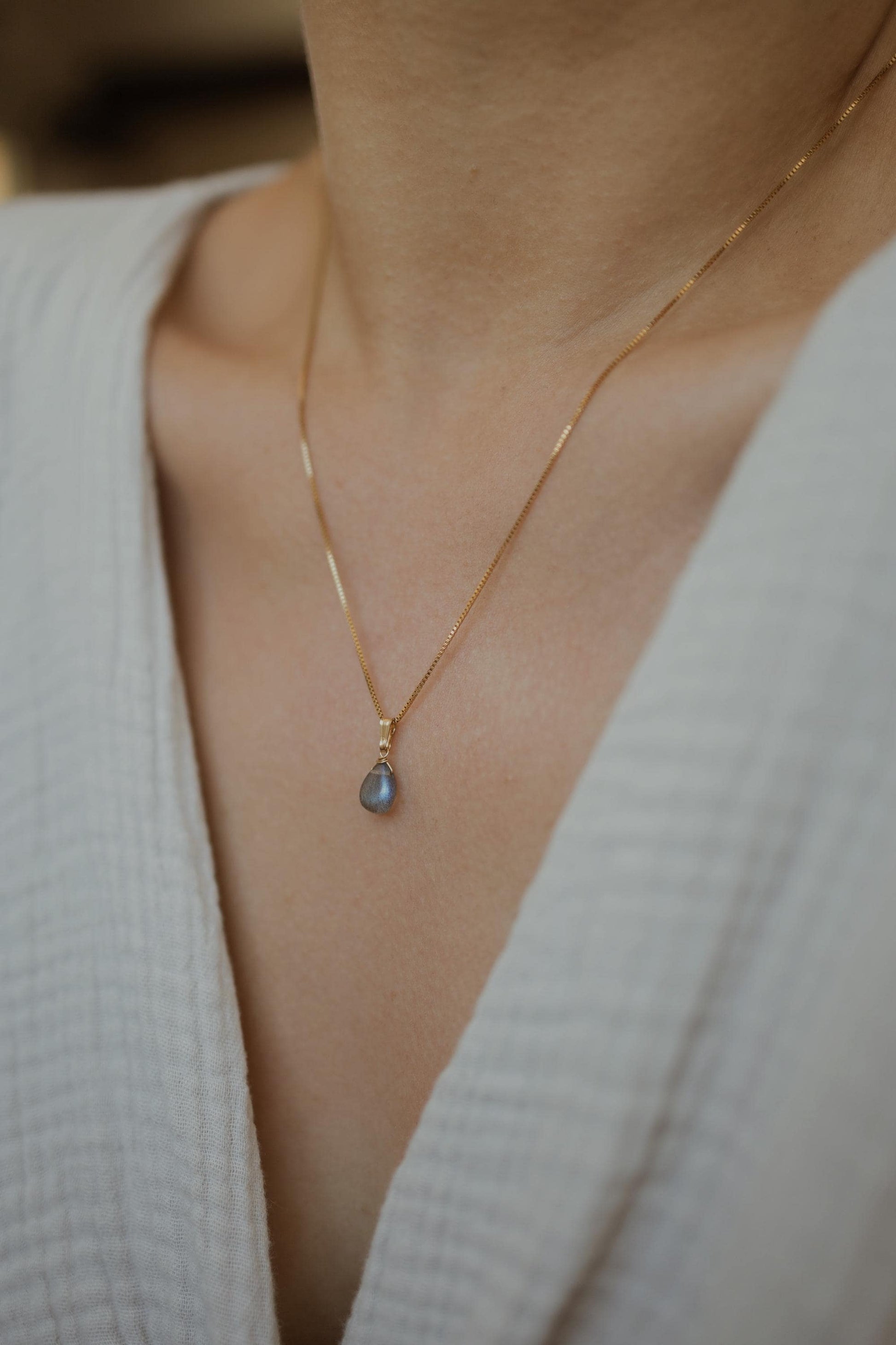 Natürliche Labradorit Kette Gold • Edelstein Halskette • 14k Gold Filled • LABRADORITE