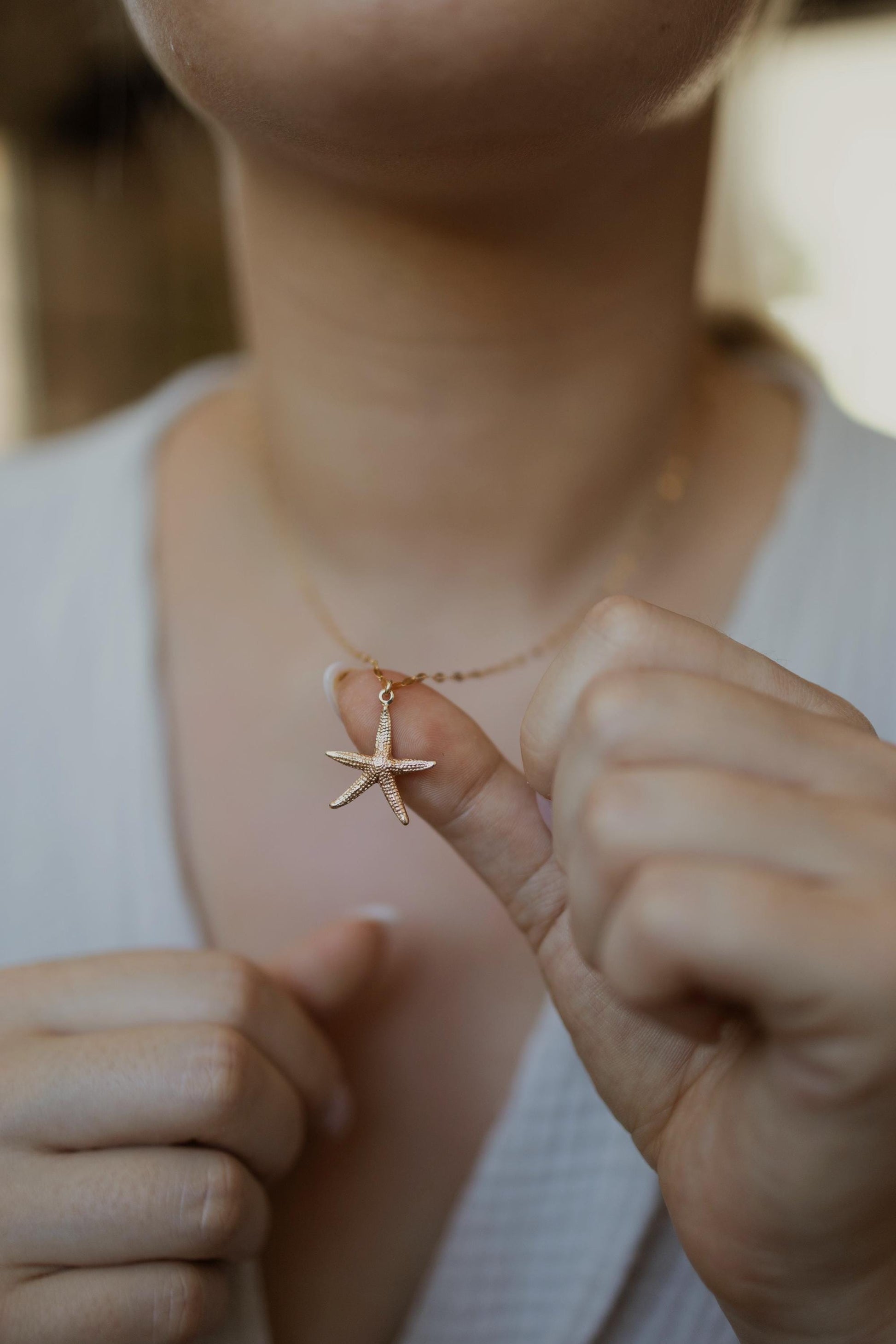 Funkelnde Kette mit Seestern Anhänger Gold • 14k Gold Filled • ODINE