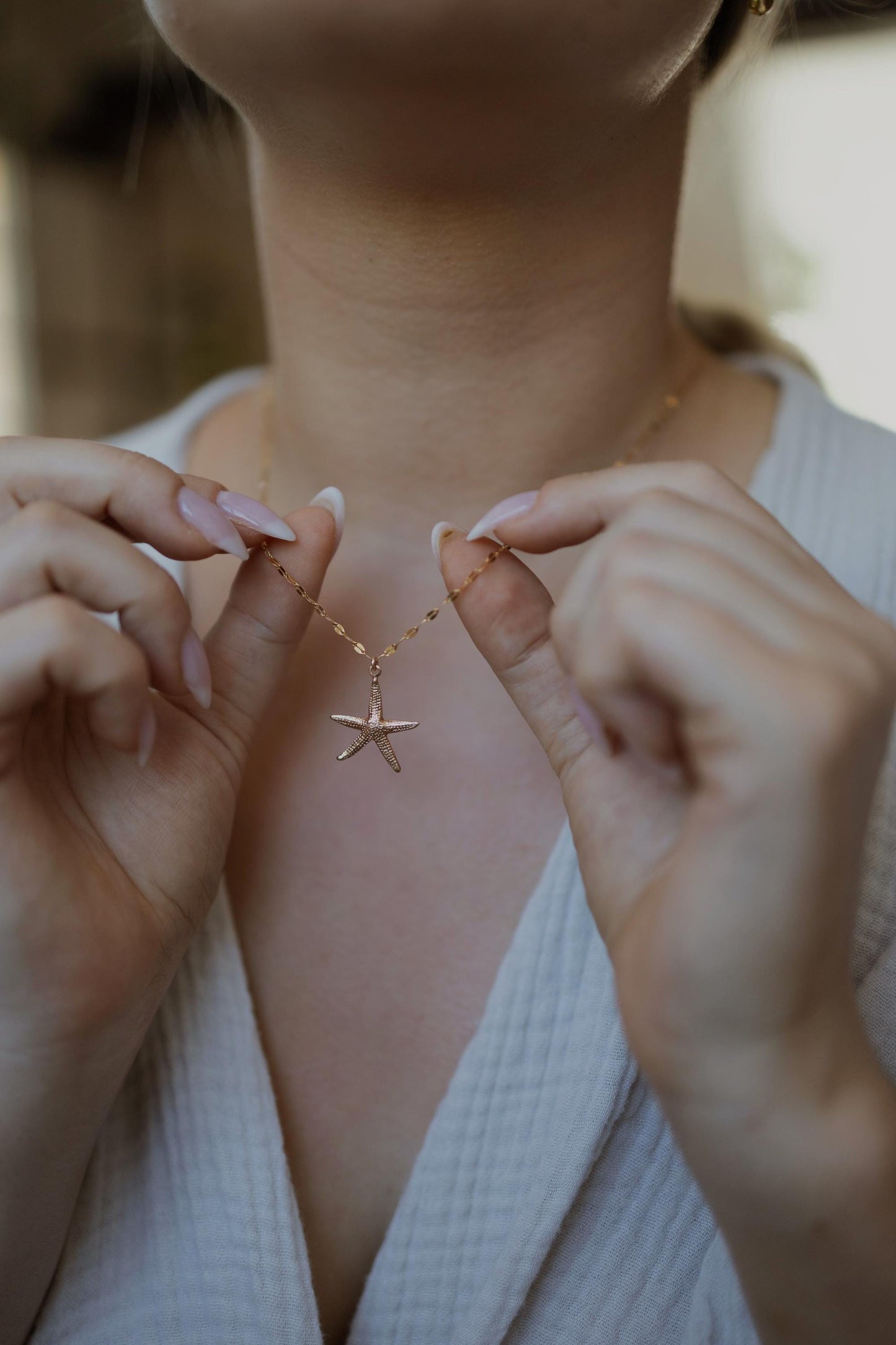 Funkelnde Kette mit Seestern Anhänger Gold • 14k Gold Filled • ODINE
