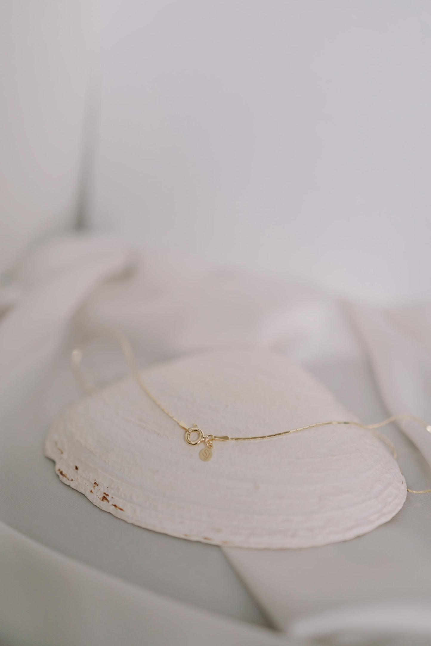 Feine Kette Gold mit Muschel Anhänger • 18K Gold Vermeil • MARÉE