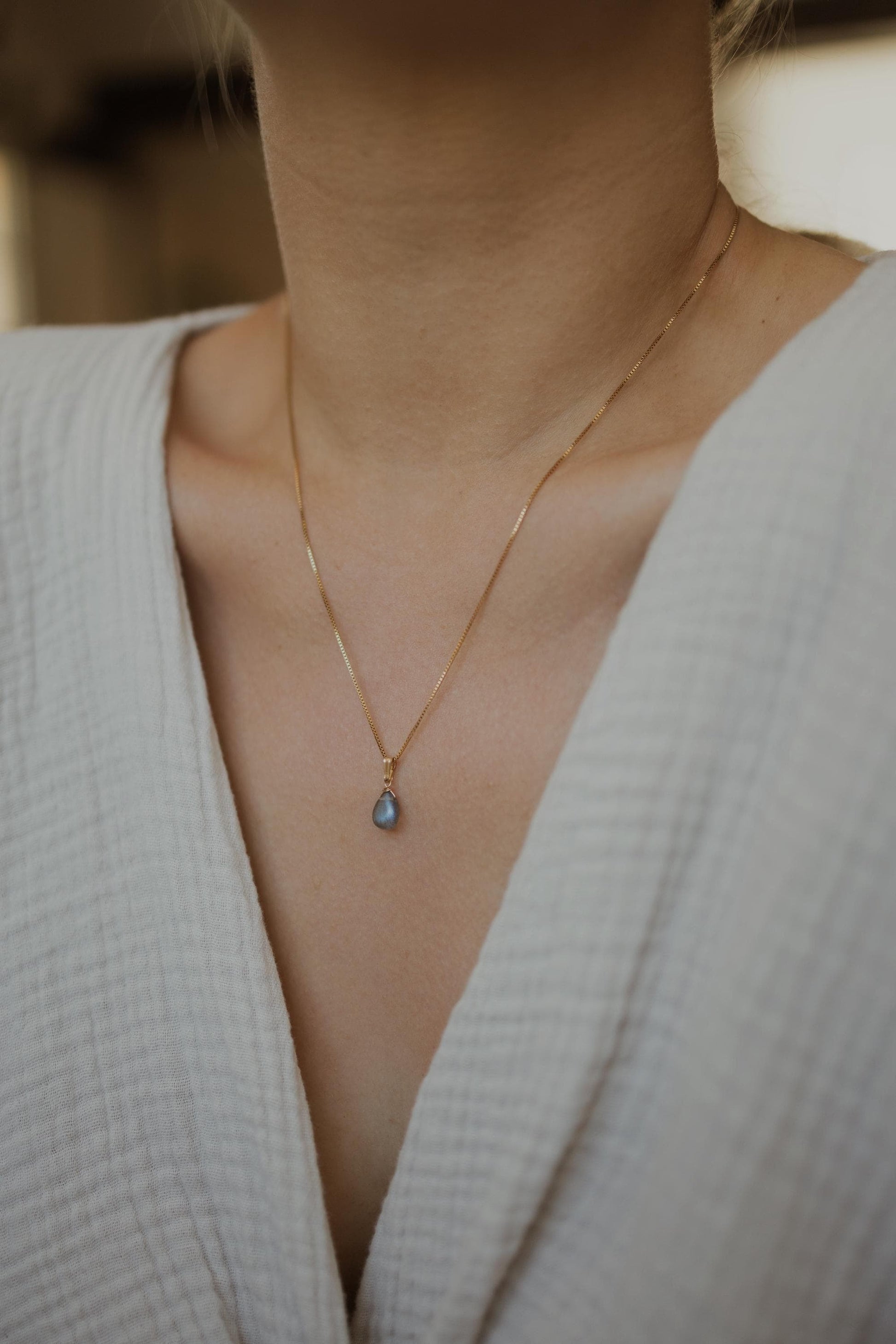 Natürliche Labradorit Kette Gold • Edelstein Halskette • 14k Gold Filled • LABRADORITE