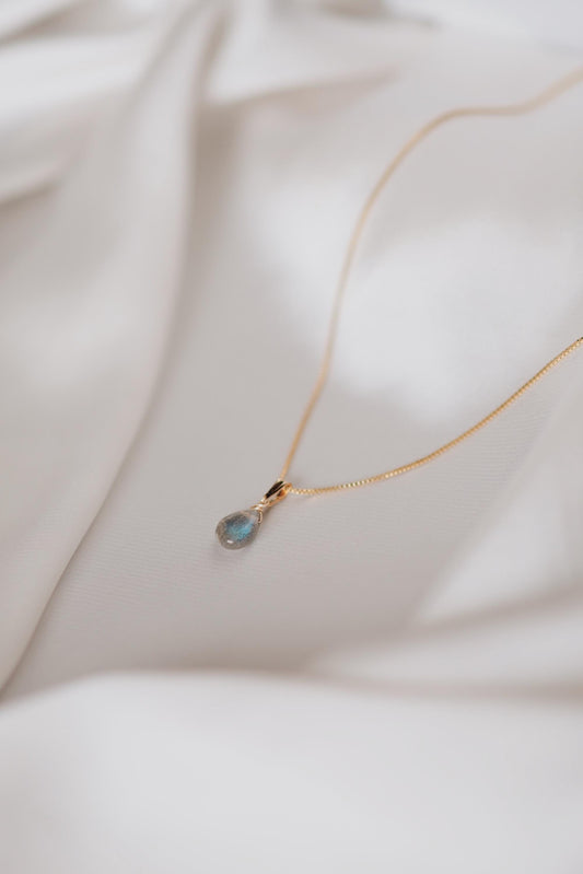Natürliche Labradorit Kette Gold • Edelstein Halskette • 14k Gold Filled • LABRADORITE