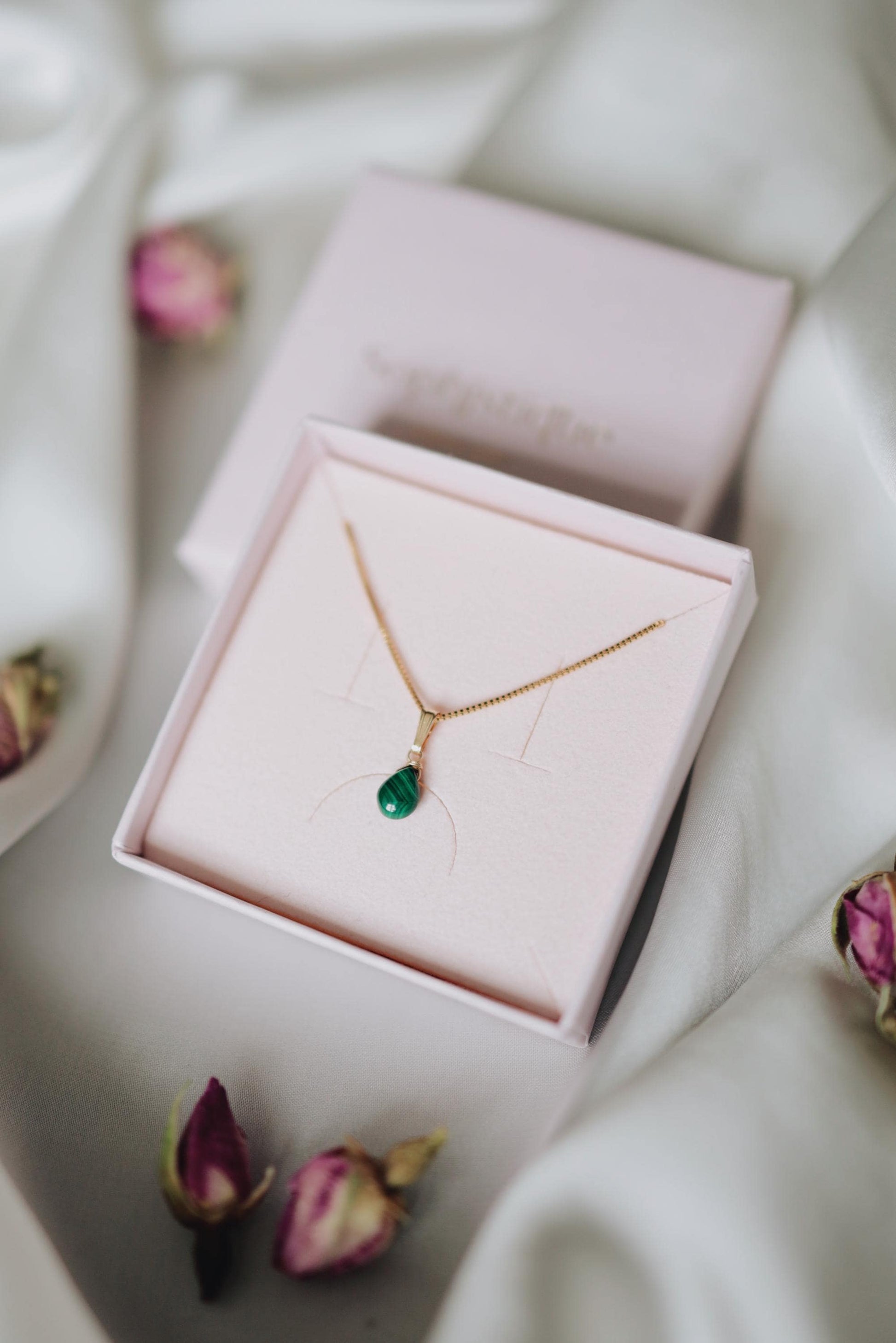 Natürliche Malachit Kette Gold • Edelstein Halskette • 14k Gold Filled • MALACHITE