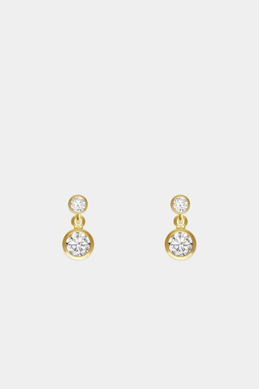 Minimalistische Diamant Hängeohrringe Gold • CZ Ohrringe • 14K Gold Filled • HANGING SPARKLE