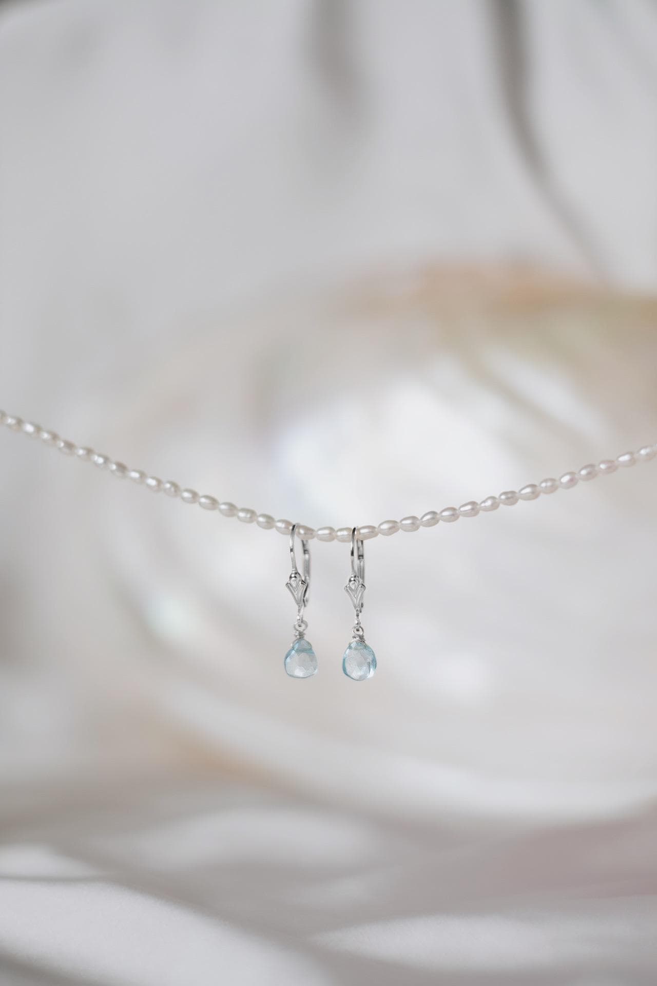 Natürliche Aquamarin Ohrringe 925 Silber • DELPHINE