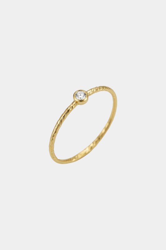 Zierlicher CZ Diamant Ring Gold • Cubic Zirkonia • 14k Gold Filled • SHIMMER