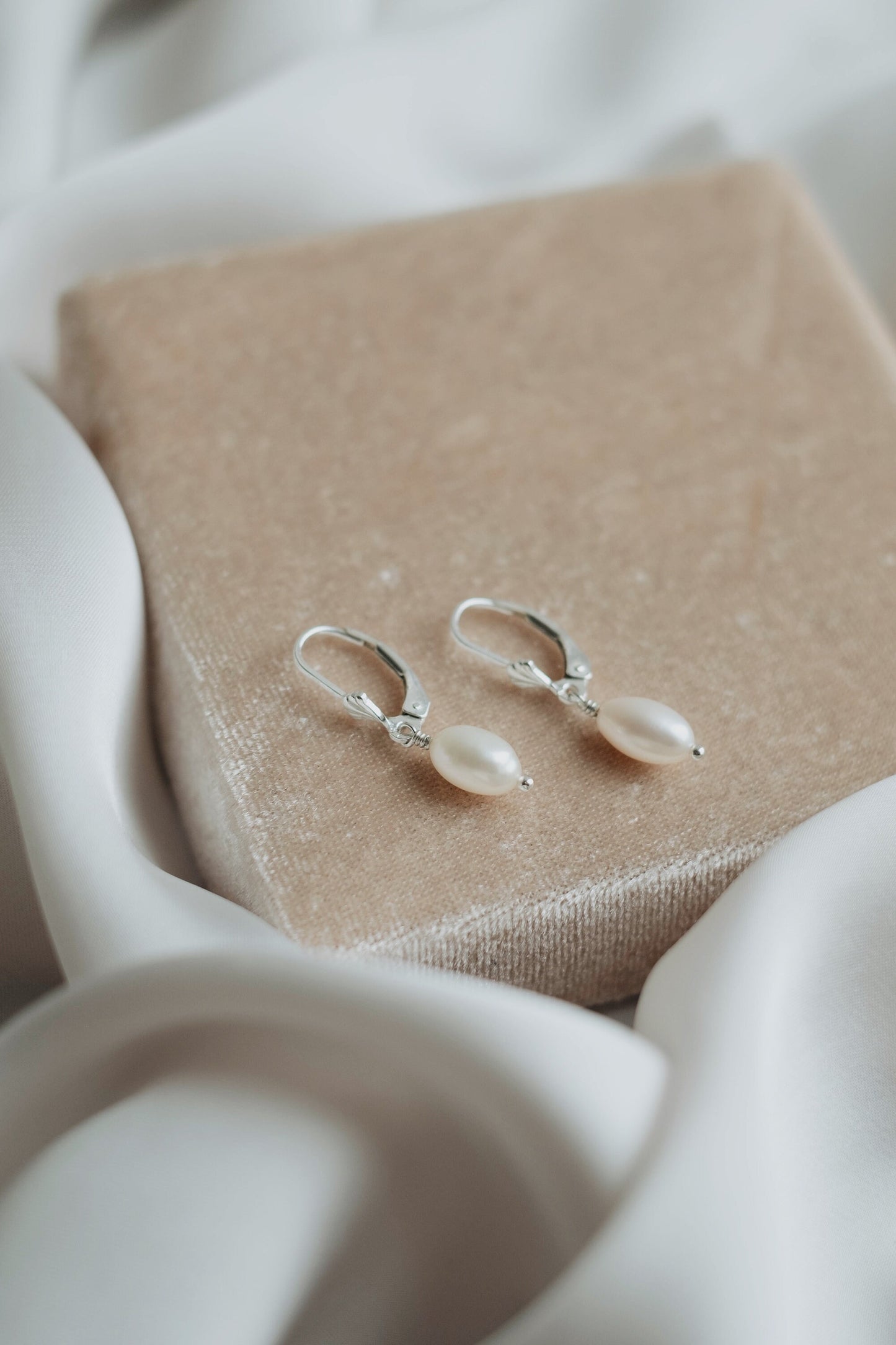 Perlen Ohrringe hängend • 925 Sterling Silber • Brisuren • Ohrhänger • Minimalistisch