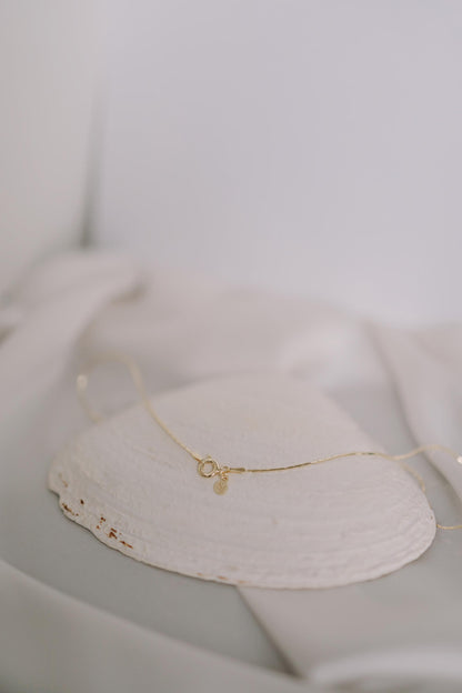 Feine Kette Gold mit Muschel Anhänger • 18K Gold Vermeil • MARÉE