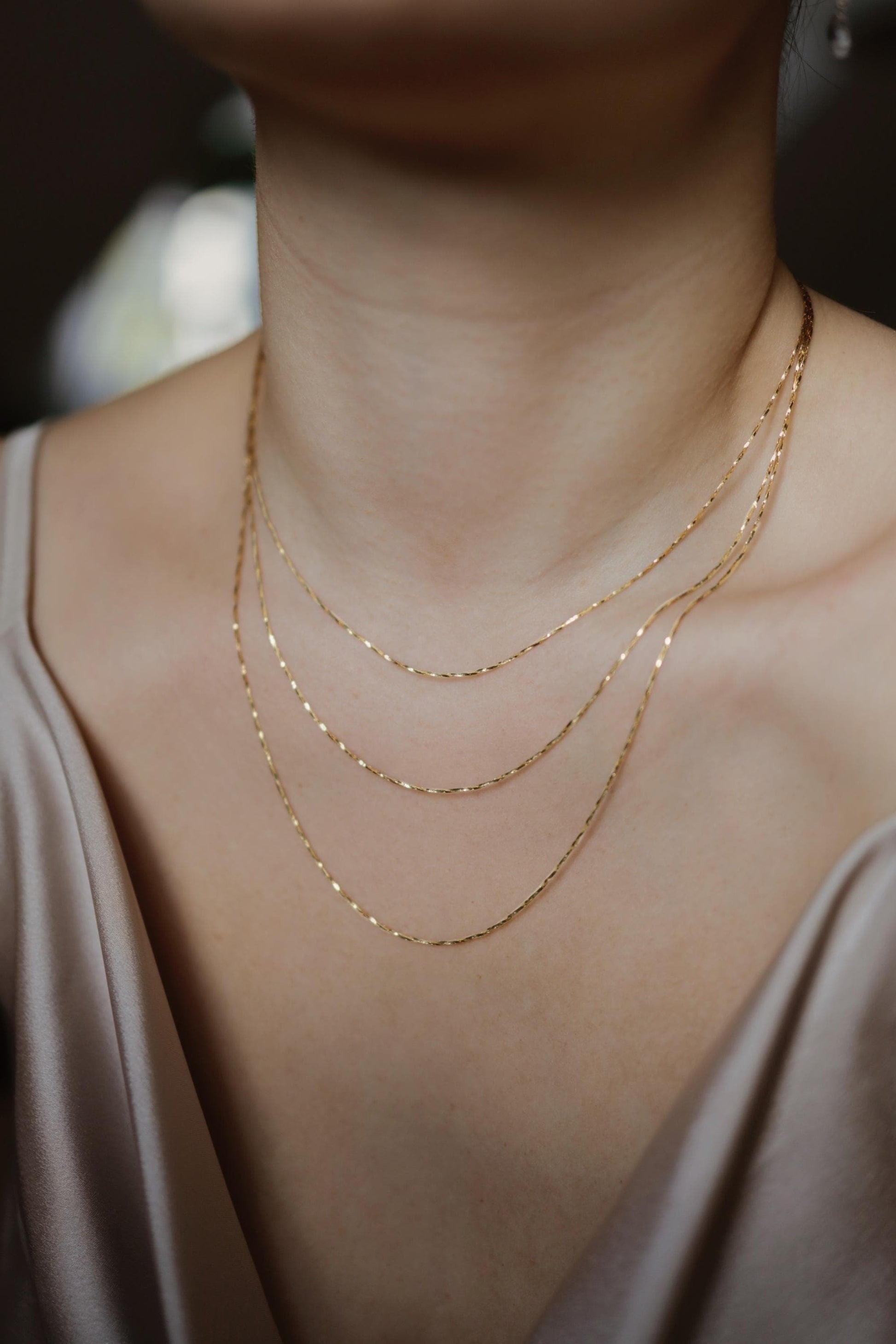 Feine Halskette 18K Gold Vermeil • SHIMMER