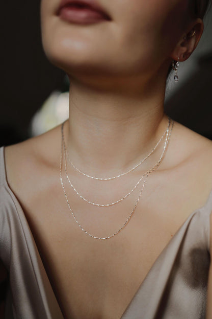 Feine schimmernde Halskette 925 Silber • SHIMMER