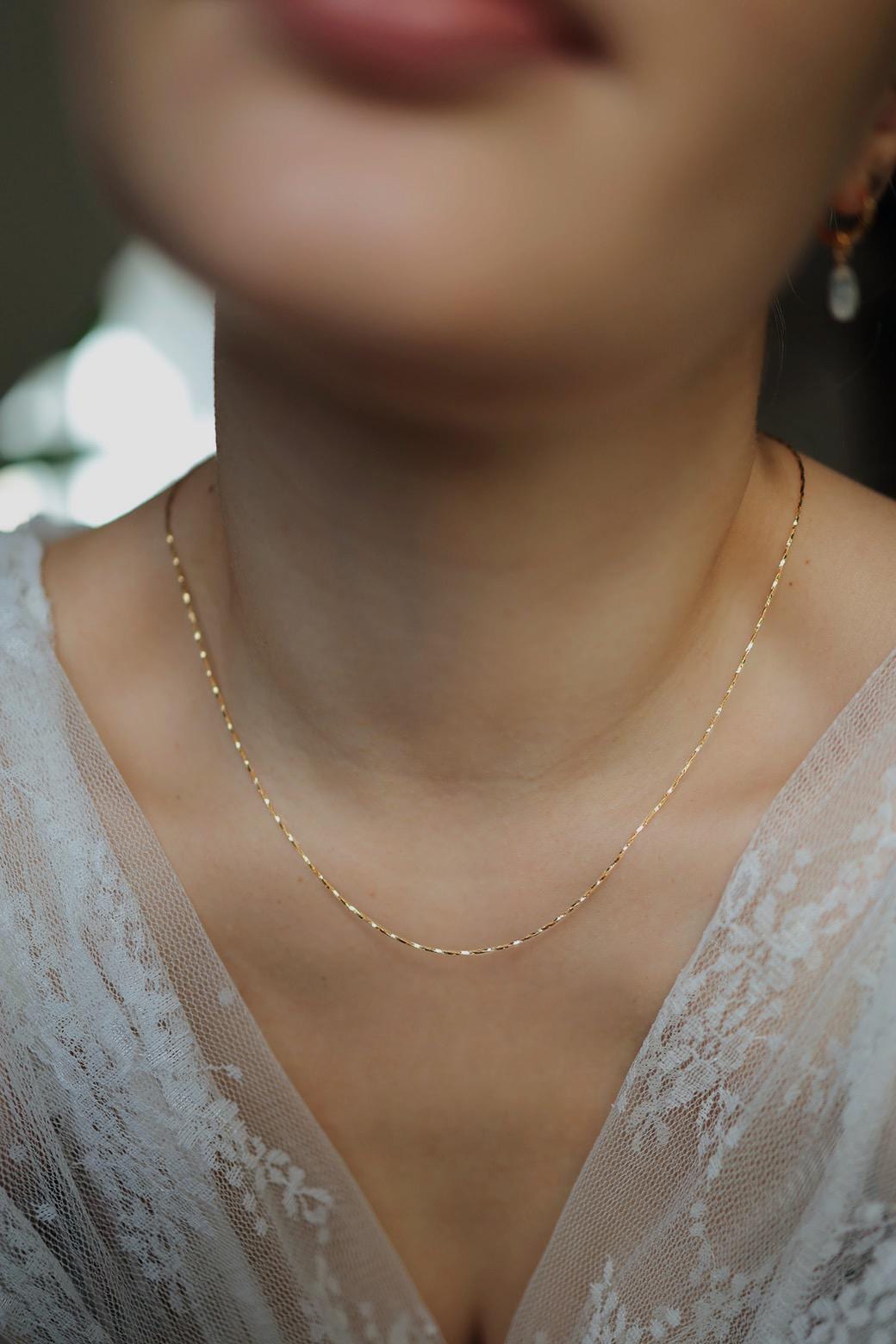 Feine Halskette 18K Gold Vermeil • SHIMMER