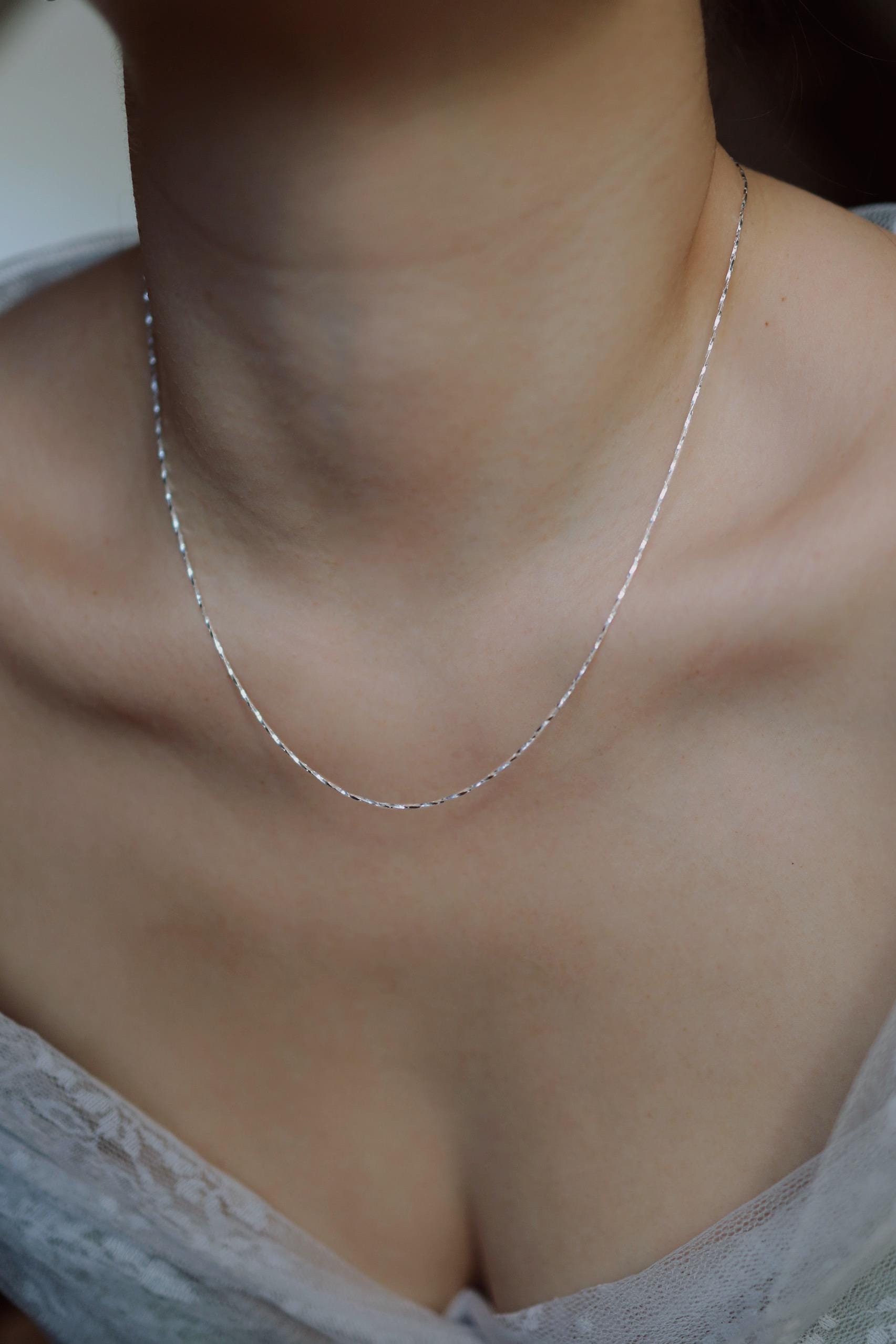 Feine schimmernde Halskette 925 Silber • SHIMMER