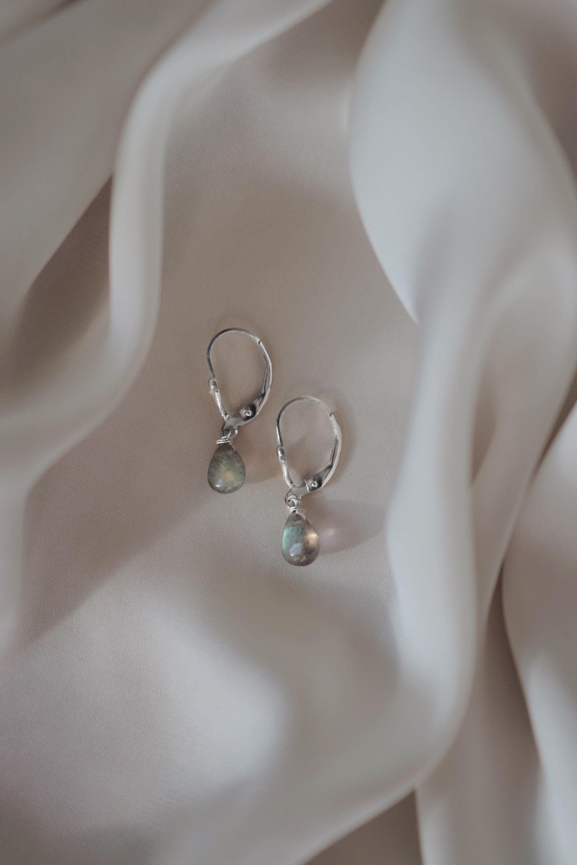 Labradorit Ohrringe Silber Tropfen Anhänger • 925 Silber • LABRADORITE
