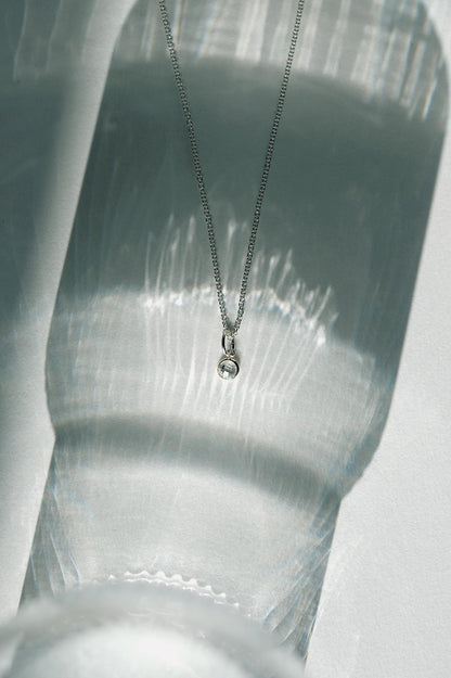 Feine Kette Silber mit CZ Anhänger • 925 Silber • SPARKLE