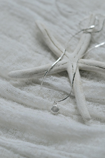 Feine Kette Silber mit Muschel Anhänger • 925 Silber • SHELL