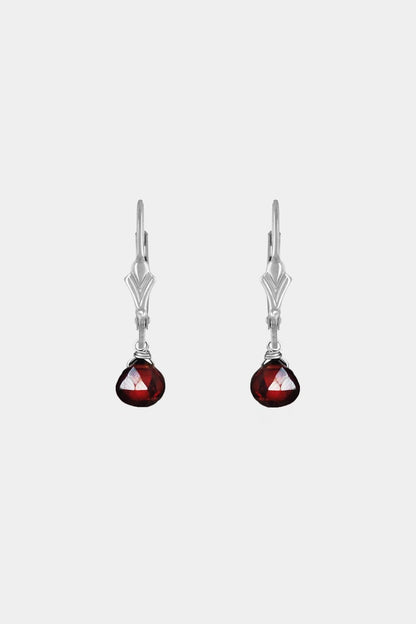 Granat Ohrringe Silber Tropfen Anhänger • 925 Silber • GARNET