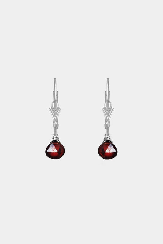 Granat Ohrringe Silber Tropfen Anhänger • 925 Silber • GARNET