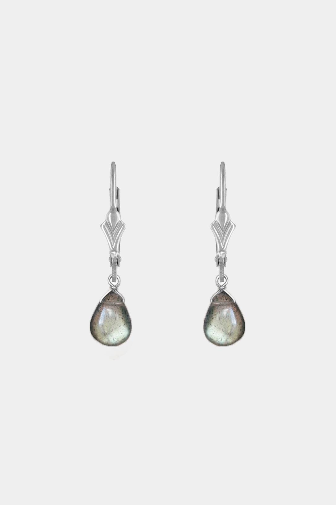 Labradorit Ohrringe Silber Tropfen Anhänger • 925 Silber • LABRADORITE