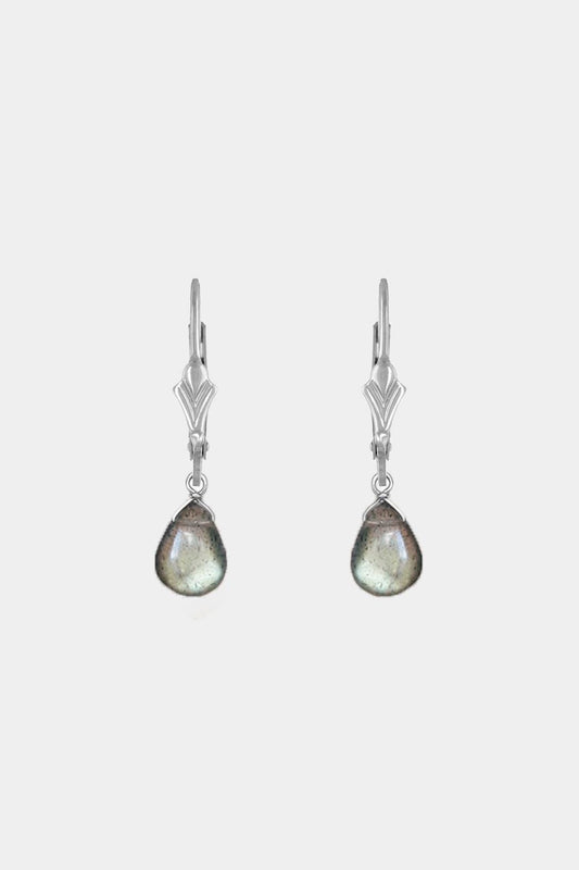 Labradorit Ohrringe Silber Tropfen Anhänger • 925 Silber • LABRADORITE