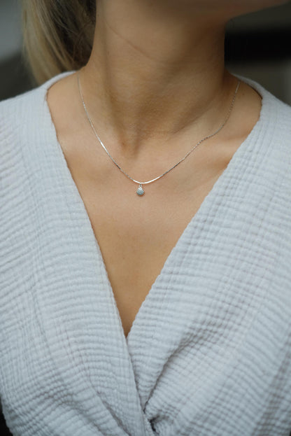 Feine Kette Silber mit Muschel Anhänger • 925 Silber • SHELL