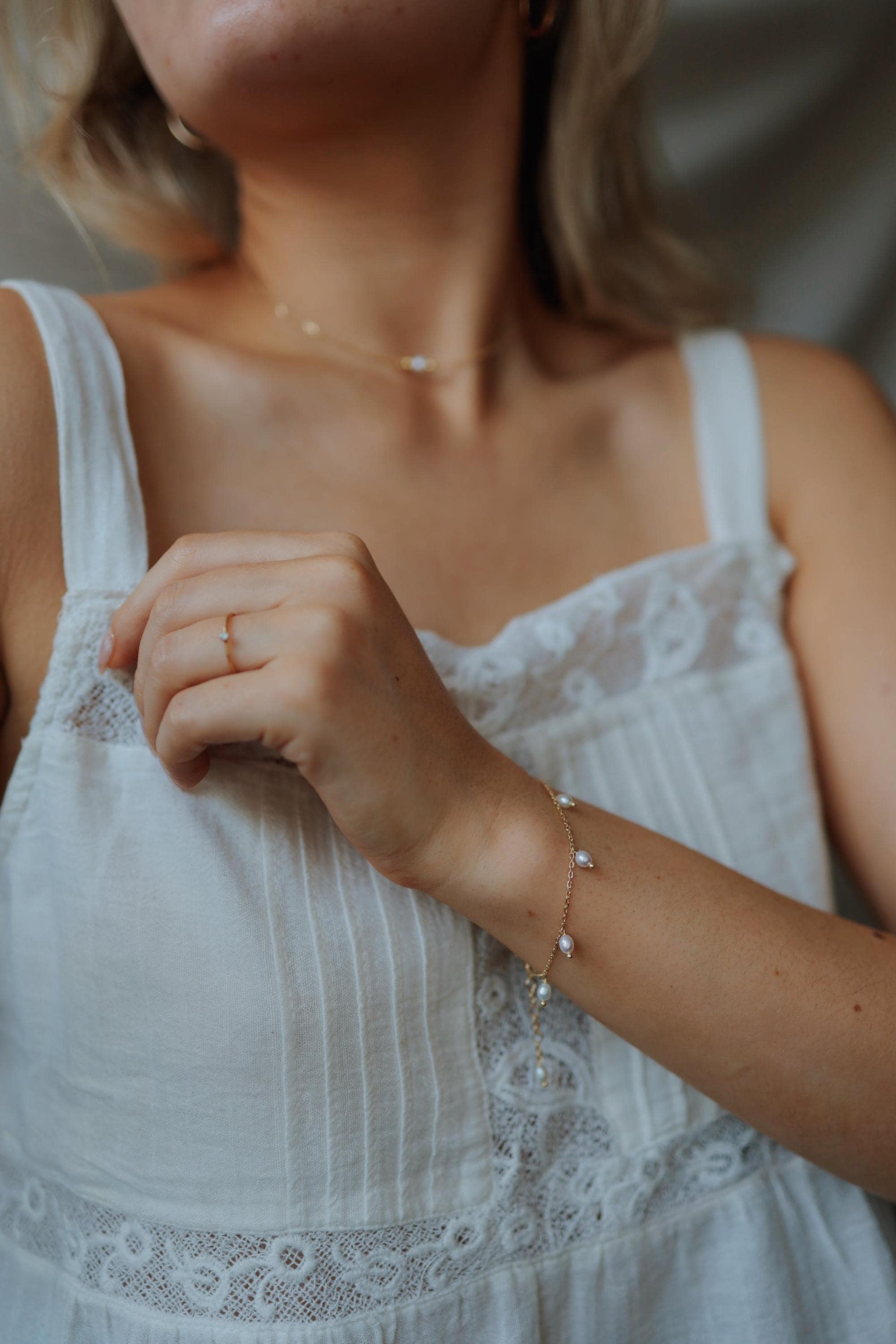 Zierliches Süßwasserperlen Armband • 18K Gold Vermeil • SERENA