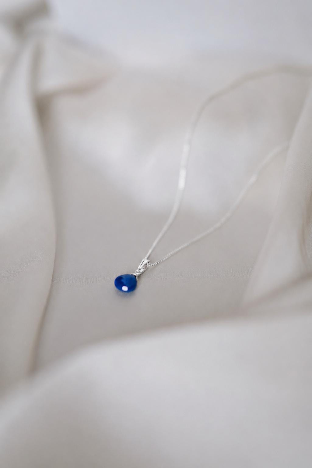 Natürliche Lapis Lazuli Kette 925 Silber • Edelstein Halskette • LAZULI