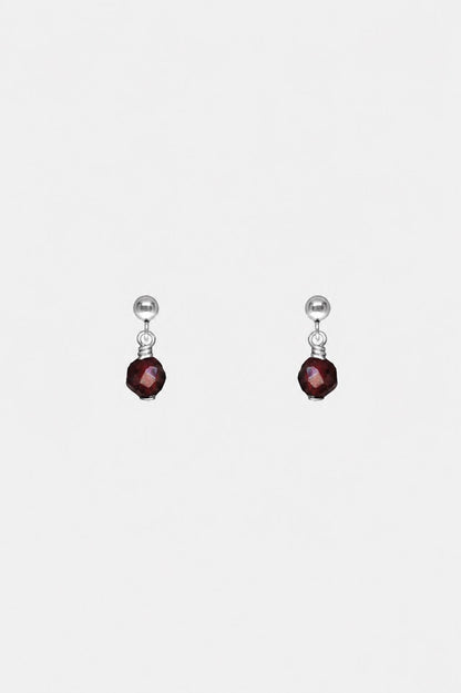 Zierliche Granat Ohrringe 925 Silber • MINI GARNET