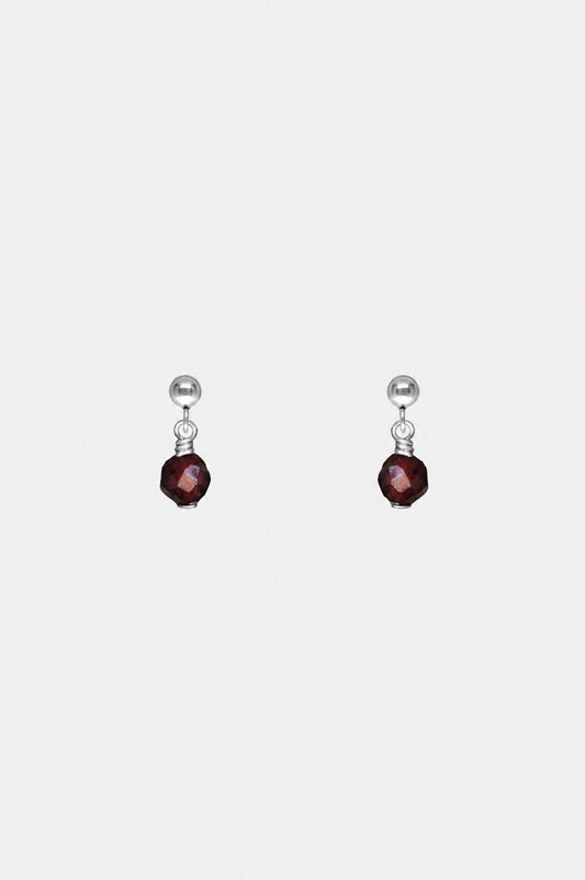 Zierliche Granat Ohrringe 925 Silber • MINI GARNET