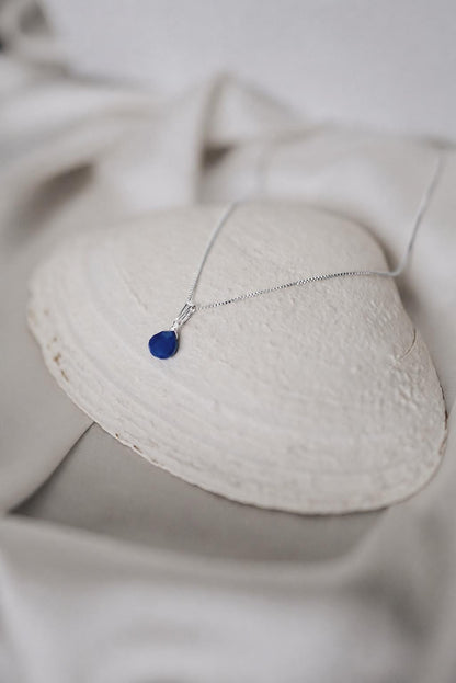 Natürliche Lapis Lazuli Kette 925 Silber • Edelstein Halskette • LAZULI