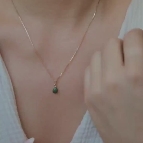 Natürliche Malachit Kette Gold • Edelstein Halskette • 14k Gold Filled • MALACHITE
