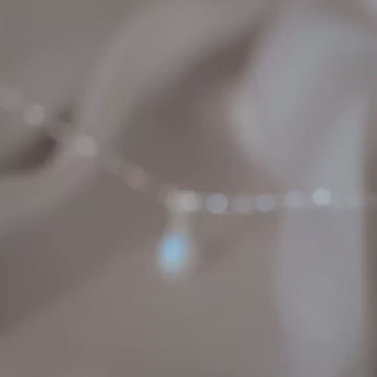 Kette mit Mondstein Anhänger 925 Silber • MOONSTONE