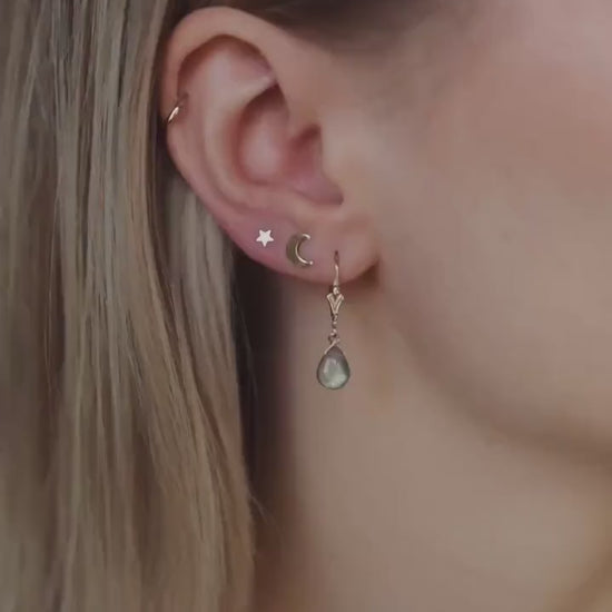 Labradorit Ohrringe Gold Tropfen Anhänger • 14k Gold Filled • LABRADORITE