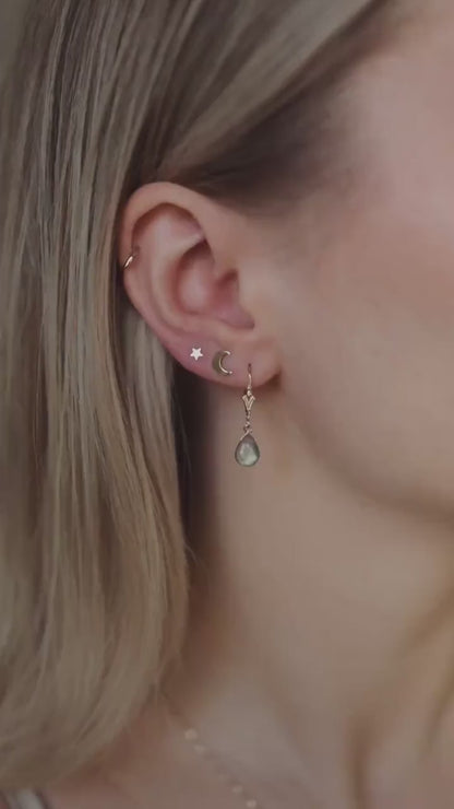 Labradorit Ohrringe Gold Tropfen Anhänger • 14k Gold Filled • LABRADORITE