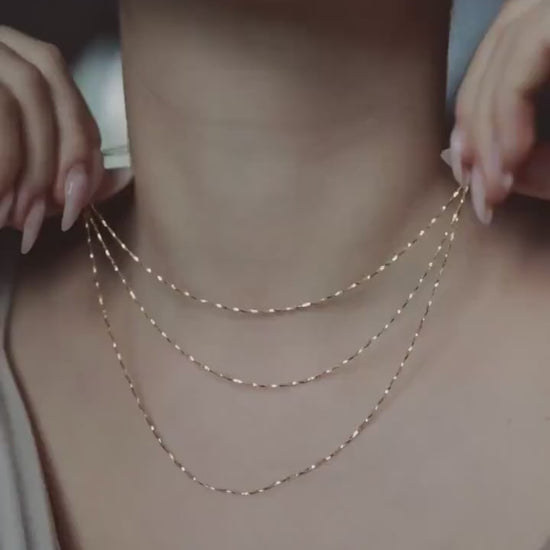 Feine Halskette 18K Gold Vermeil • SHIMMER