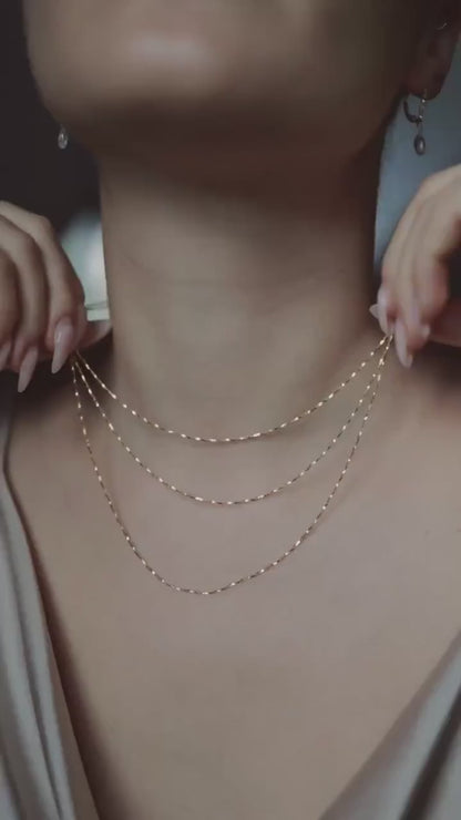 Feine Halskette 18K Gold Vermeil • SHIMMER