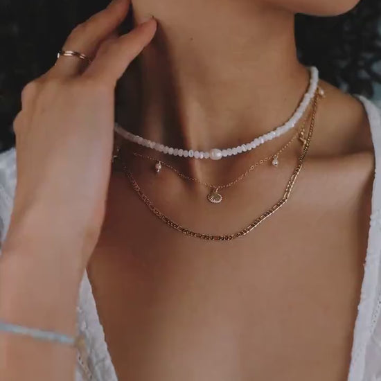 Perlmutt Choker mit Süßwasserperle