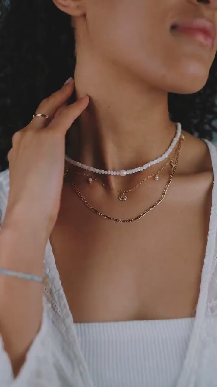 Perlmutt Choker mit Süßwasserperle