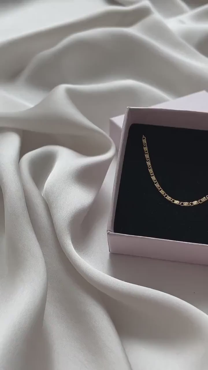 Halskette Gold • Eisenbahn Gliederkette 16K hochwertige Vergoldung • SWIRL