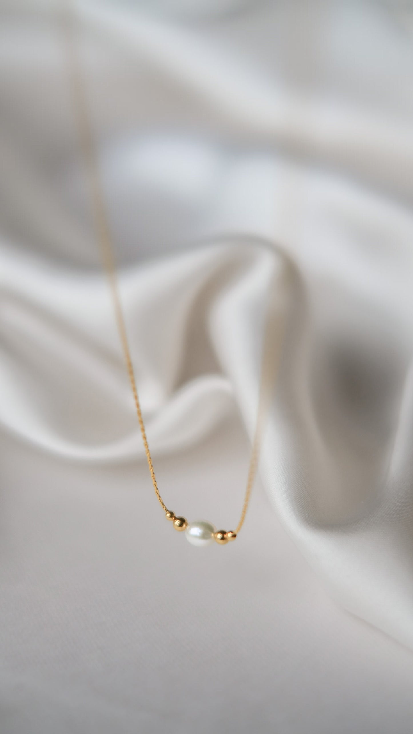 Feine Halskette Gold mit Perlen • Kette mit Süßwasserperle • 14K Gold Fill • Minimalistisch