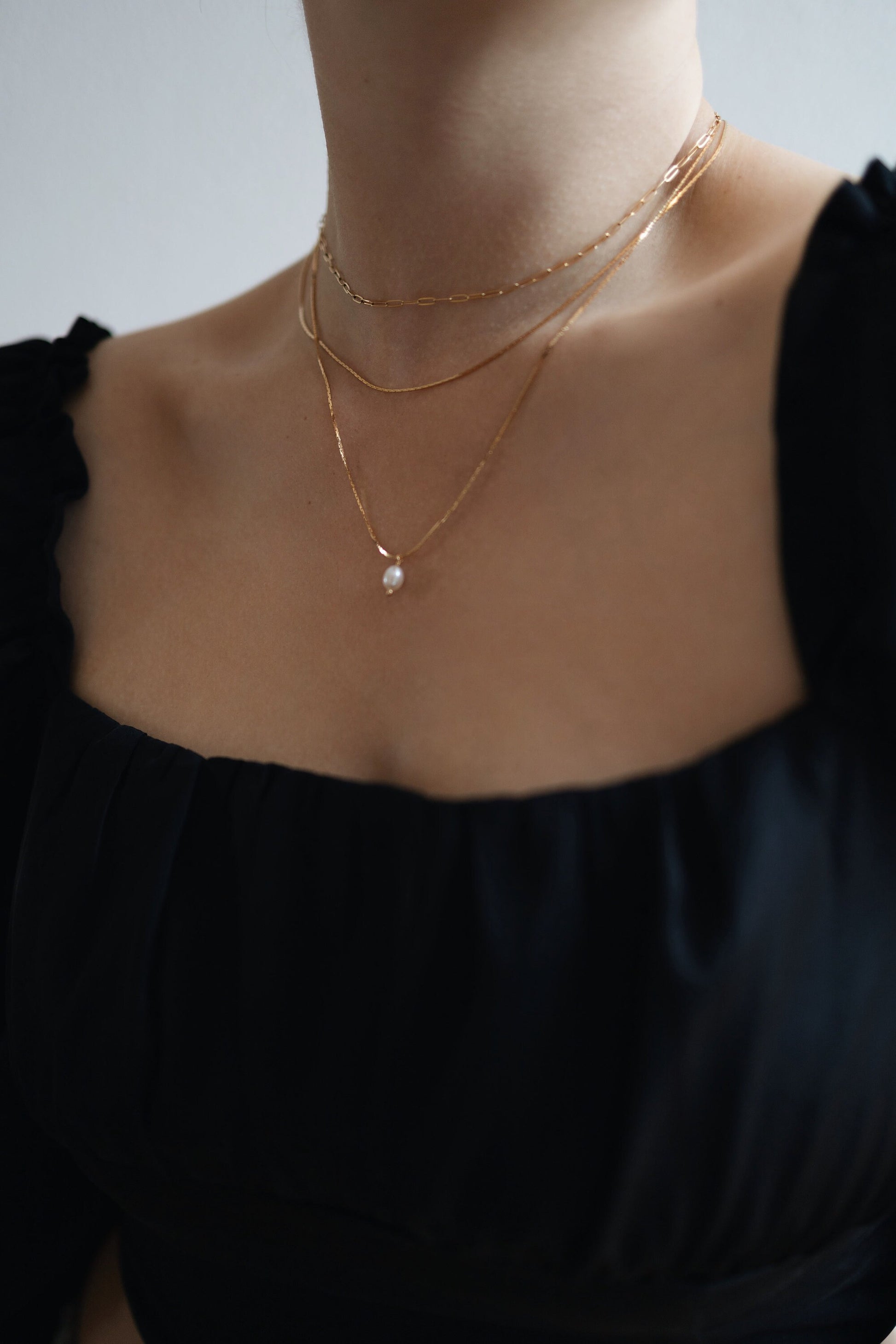 Goldene Paperclip Halskette • Choker • Feine Halskette • Geschenk für sie