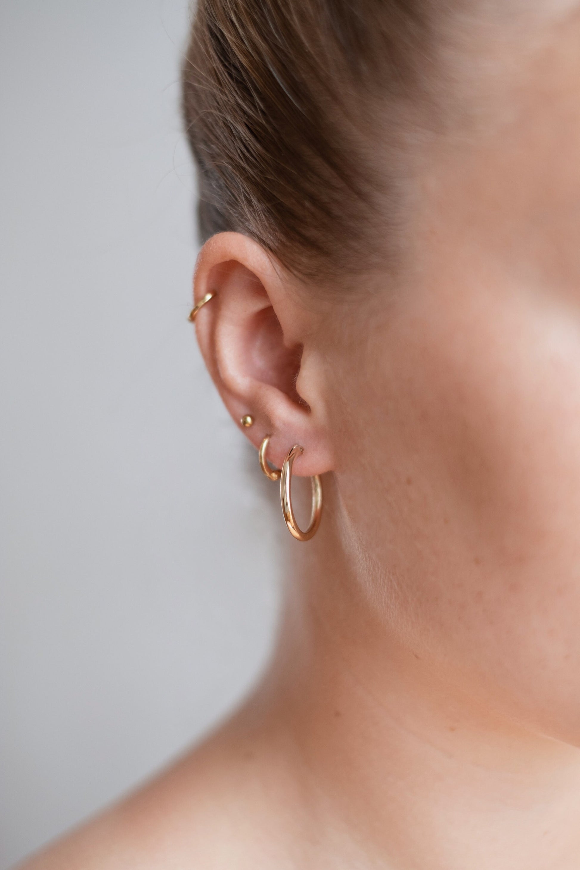 Creolen Ohrringe Gold Groß • 14K Gold Filled Hoops • Hoop Ohrringe Gold