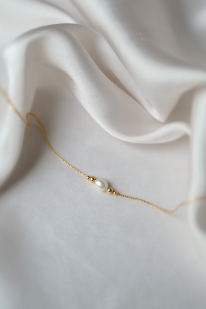 Feine Halskette Gold mit Perlen • Kette mit Süßwasserperle • 14K Gold Fill • Minimalistisch