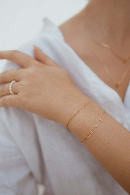 Paperclip Kette Gold • Armband • Armkette • 14k Gold Filled