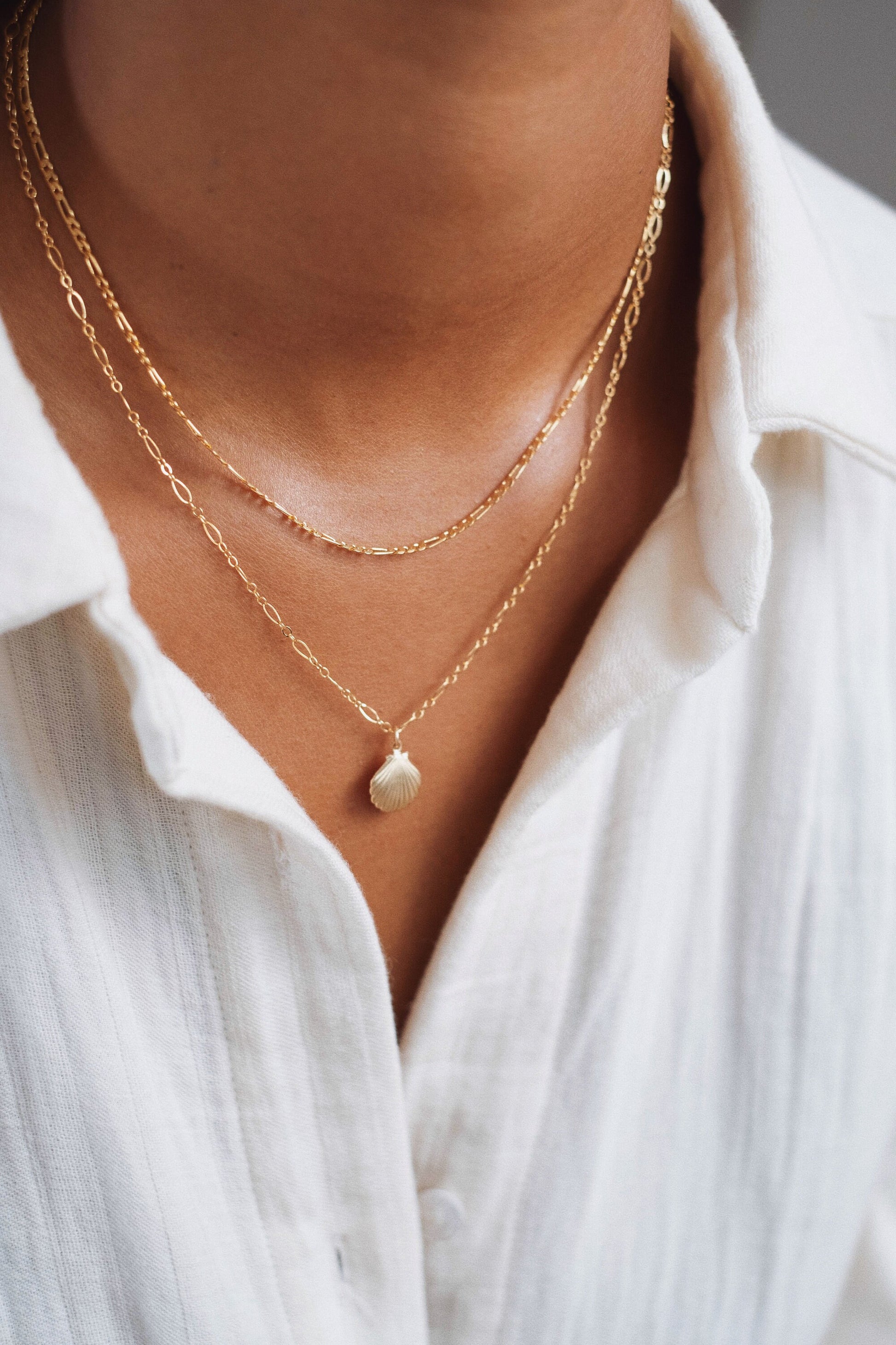 Kette Gold mit Muschel Anhänger • 14k Gold Filled • CALISSA