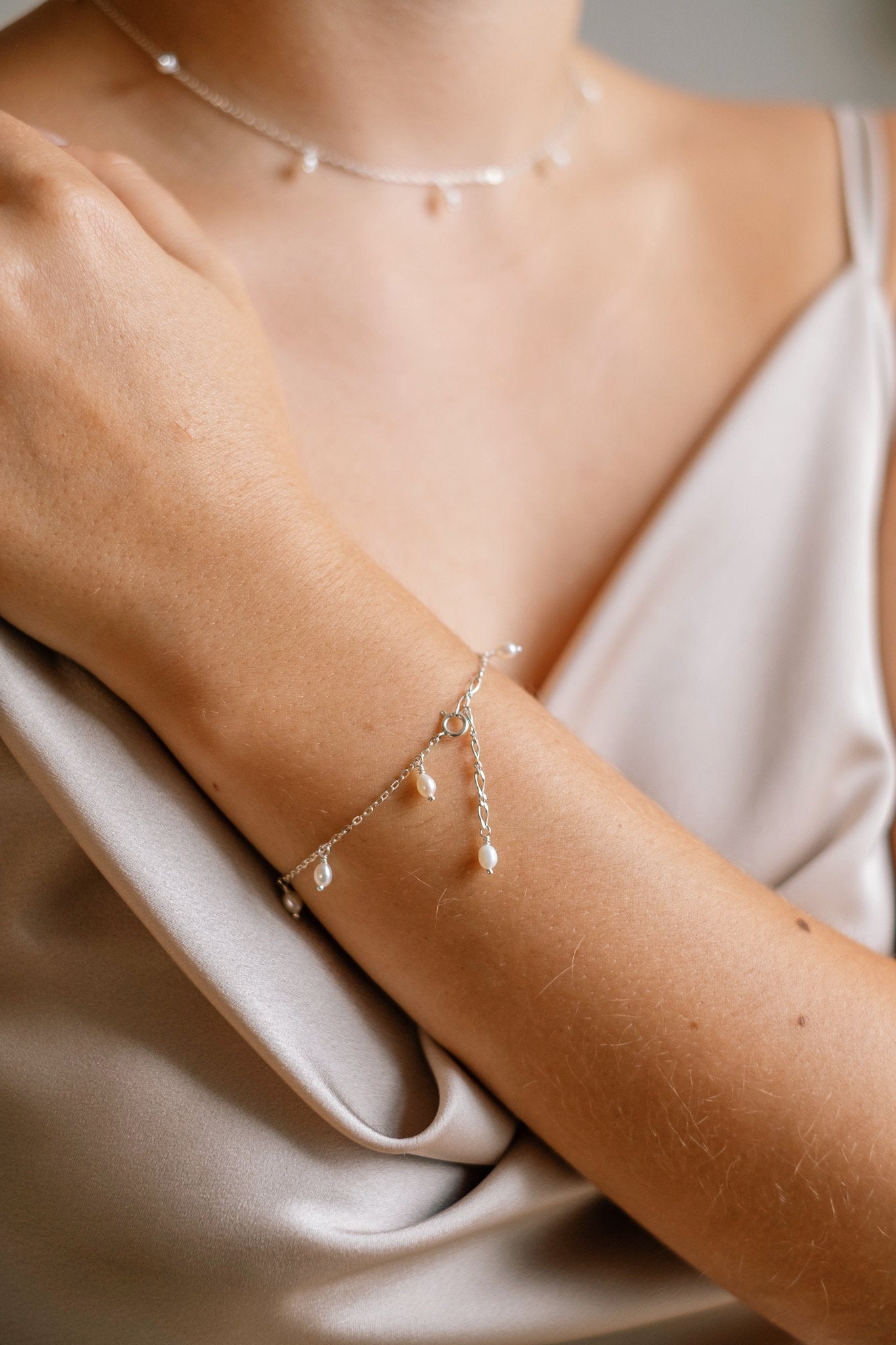 Zierliches Perlen Armband • 925 Silber • SERENA