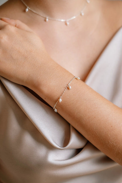 Zierliches Perlen Armband • 925 Silber • SERENA