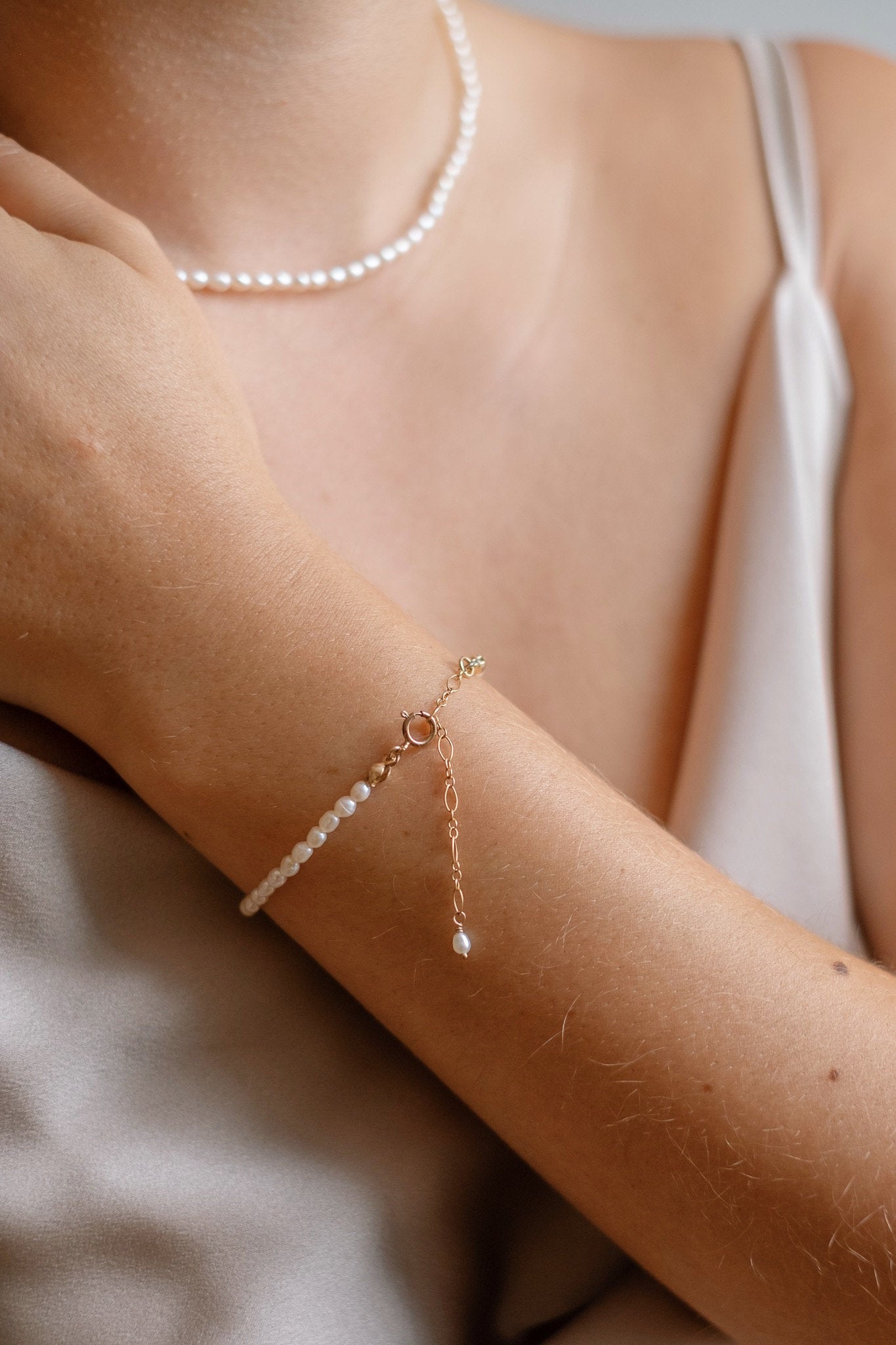 Perlen Armband • 14k Gold Filled • Süßwasserperlen • LINEA