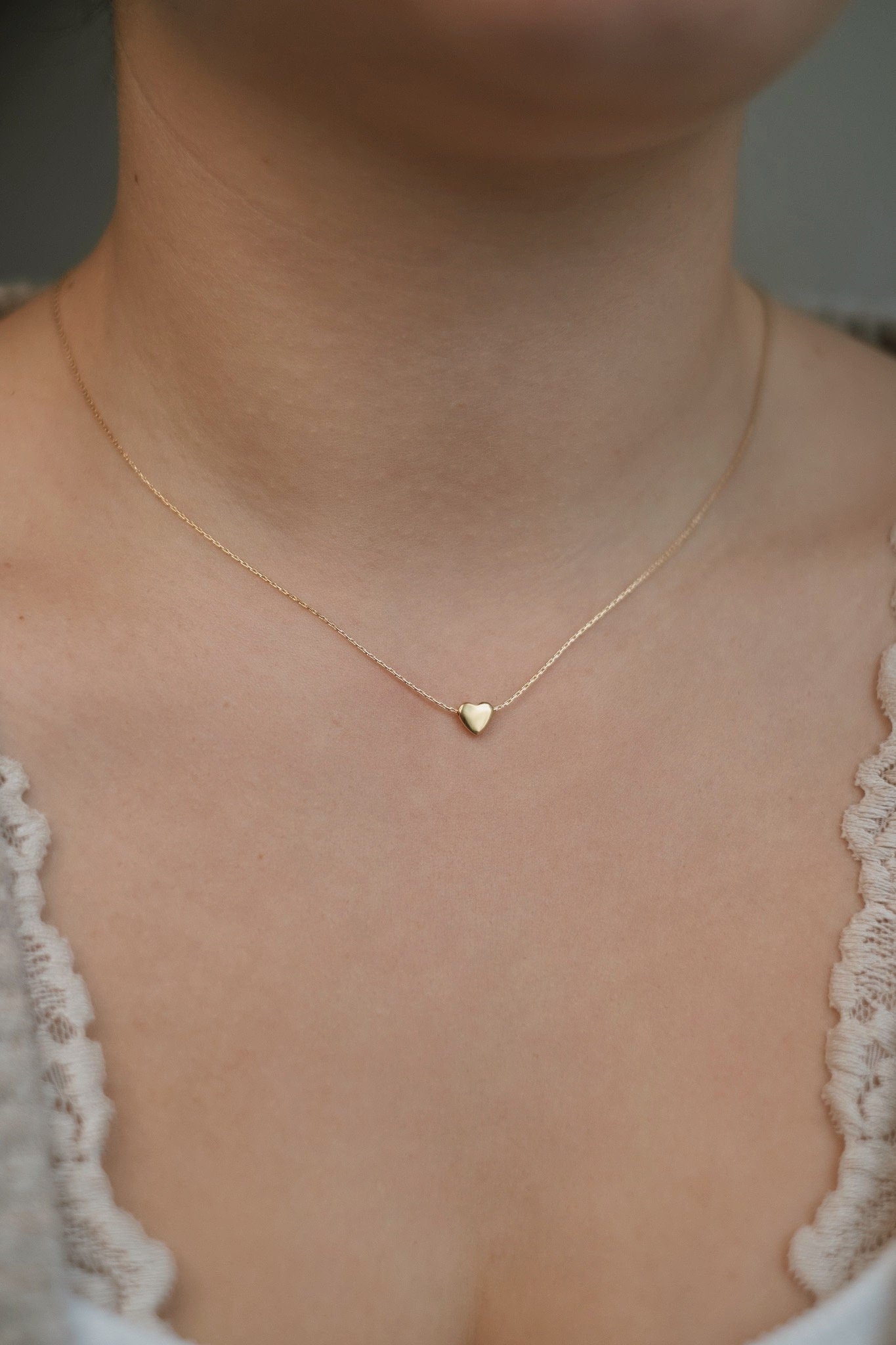 Feine Herz Kette Gold • 14k Gold Filled • ESME