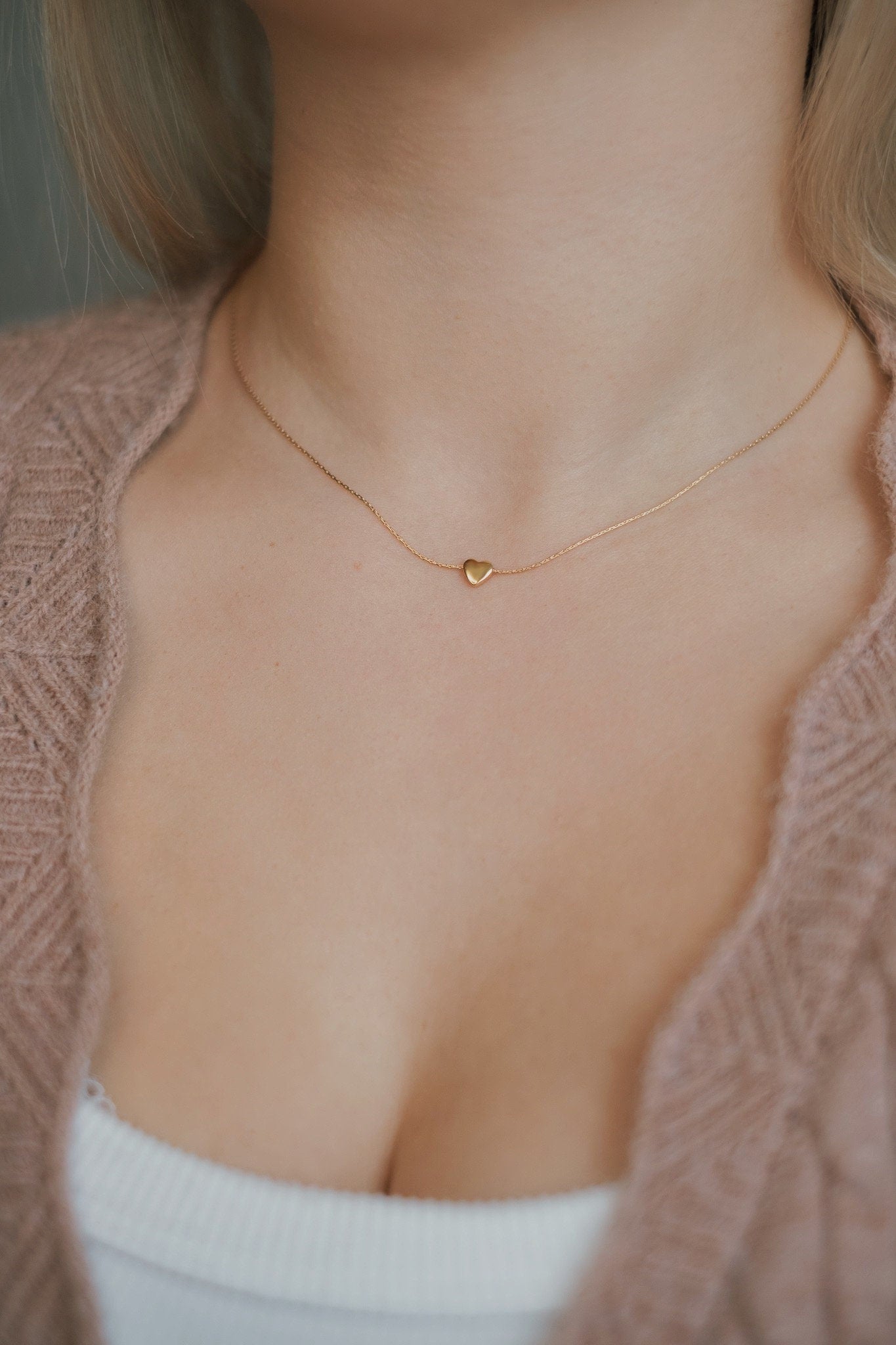 Feine Herz Kette Gold • 14k Gold Filled • ESME